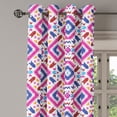 thumbnail image 3 of Ambesonne Ethnic Grommet Curtain, Hand Drawn Mayan Sripes, 50" x 63", Fuchsia Indigo Burgundy, 3 of 6