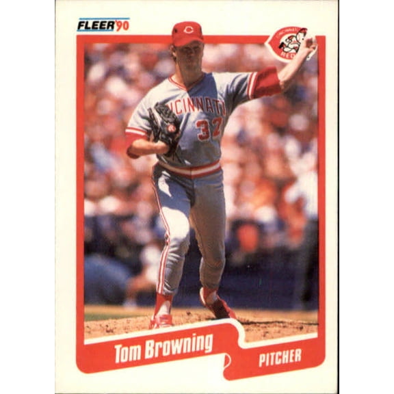 1990 Tom Browning Fleer Baseball Card #415
