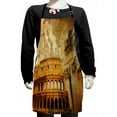 thumbnail image 1 of Retro Kids Apron, Roman Empire Concept Famous Columns Sculptress Colosseum Map of the Nation Print, Boys Girls Apron Bib with Adjustable Ties for Cooking Baking Painting, Orange Brown, by Ambesonne, 1 of 2