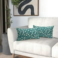 thumbnail image 6 of Teal Pillow Covers 12x20 Set of 2 Vintage Floral Rustic Old Style Cute Flower Print Rectangle Decorative Outdoor Pillowcases Seasonal Farmhouse Throw Cushion Case Couch Sofa Bed Decor, 6 of 6