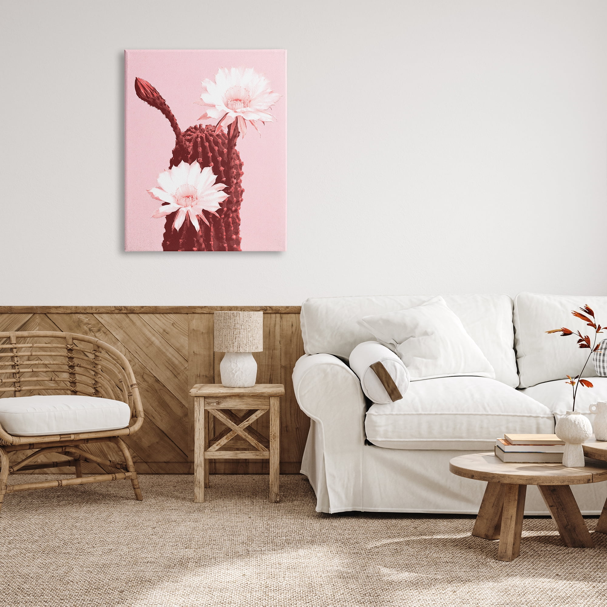 Stupell Industries Pink Cactus Flowers Botanical & Floral Painting Gallery Wrapped Canvas Print Wall Art, 30 x 40