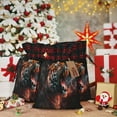 thumbnail image 6 of Rocae Cool Tiger Print Christmas Drawstring Linen Gift Bag with Drawstrings Treat Bag Goody Present Bags for Christmas Party Favor, 6 of 8