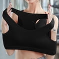 thumbnail image 2 of Koadzawe Women's Seamless Sports Bra, Wireless Pullover Crop Tank Bralette with Wide Straps, Stretch Support for Yoga, Workout, Training, Sleep, Lounge and Daily Wear Black L, 2 of 5