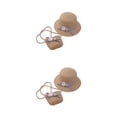 thumbnail image 4 of Qarigey 2 pack/lote sombrero transpirable para niños cómodo y fresco durante todo el día sombreros de paja y conjuntos de monedero gorra Type1 NO1, 4 of 6