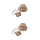 thumbnail image 4 of Sonducket 2 piezas Sombrero para el sol para niñas con protección para el cuello Manténgase fresco y protegido Sombreros de paja y conjuntos Type1 NO1, 4 of 6