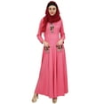 thumbnail image 2 of Bimba Women's Jilabab Muslim Pink Abaya Long Maxi Dress With Hijab Scarf-4, 2 of 5