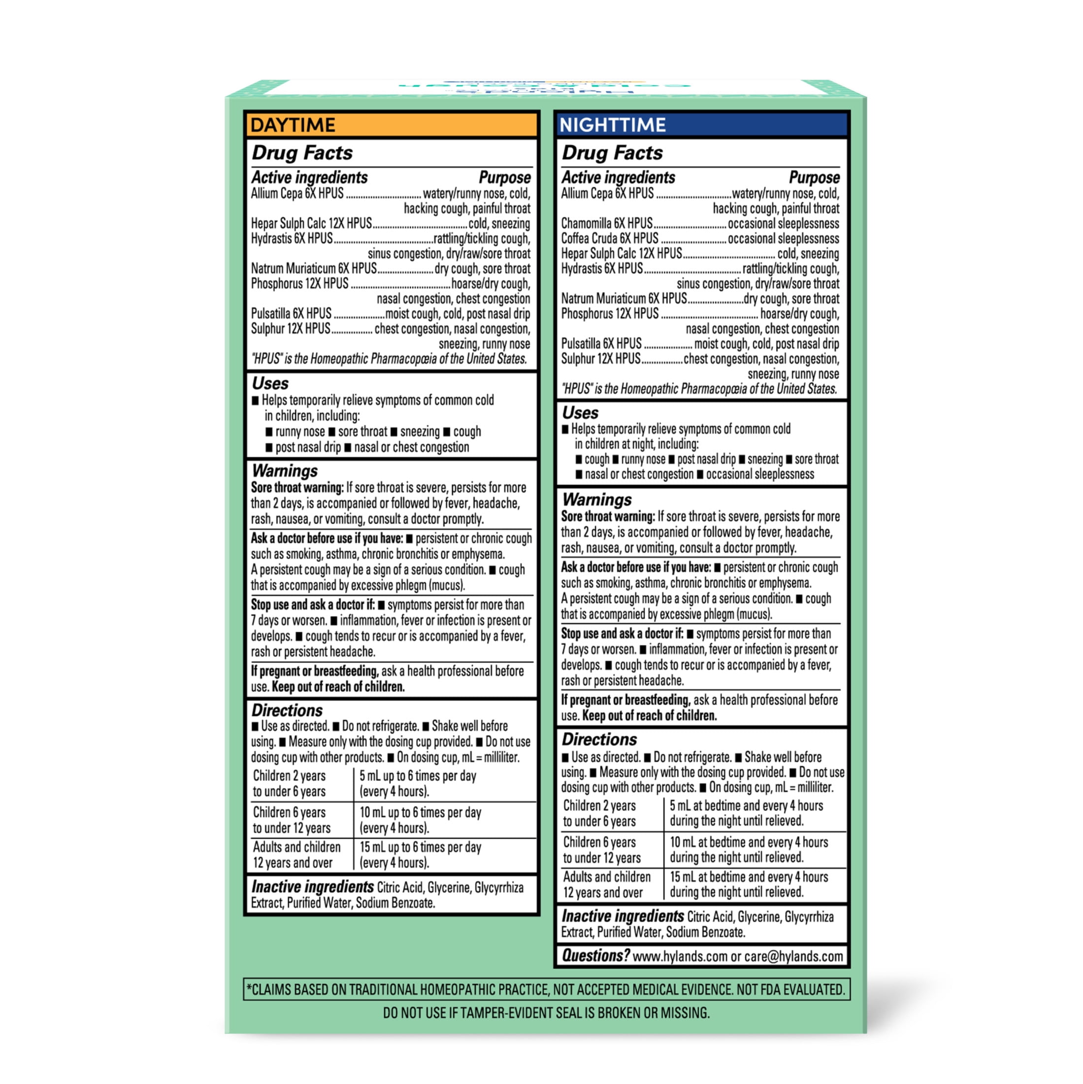(3 pack) Hyland's Kids Cold & Cough, Ages 2-12, Day & Night Combo Pack, 8 fl oz
