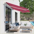 thumbnail image 4 of Retractable Patio Awning, 13' x 8' Manual Crank UV Water-Resistant for Deck Balcony Yard, Burgundy Red | Aluminum | Gray, 4 of 9