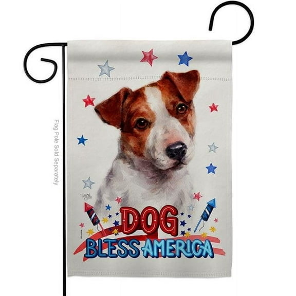Breeze Decor G120101-BO Patriotic Jack Russell Terrier Animals Dog 13 x 18.5 in. Double-Sided Decorative Vertical Garden Flags for House Decoration Banner Yard Gift