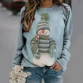 thumbnail image 2 of GHSDFBB Chandails de Noël pour Femmes Mode Loisirs Imprimé Graphique Manches Longues Hauts Mignons Chandail en Molleton Col Rond Cadeau de Noël, 2 of 5