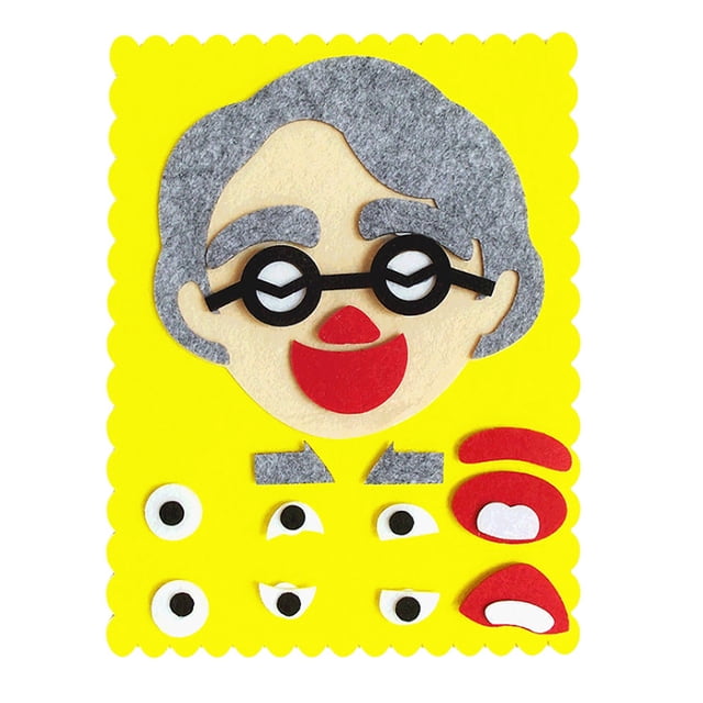 Dvkptbk Children's Educational Change Facial Expression Stickers Toy DIY Patch Toy