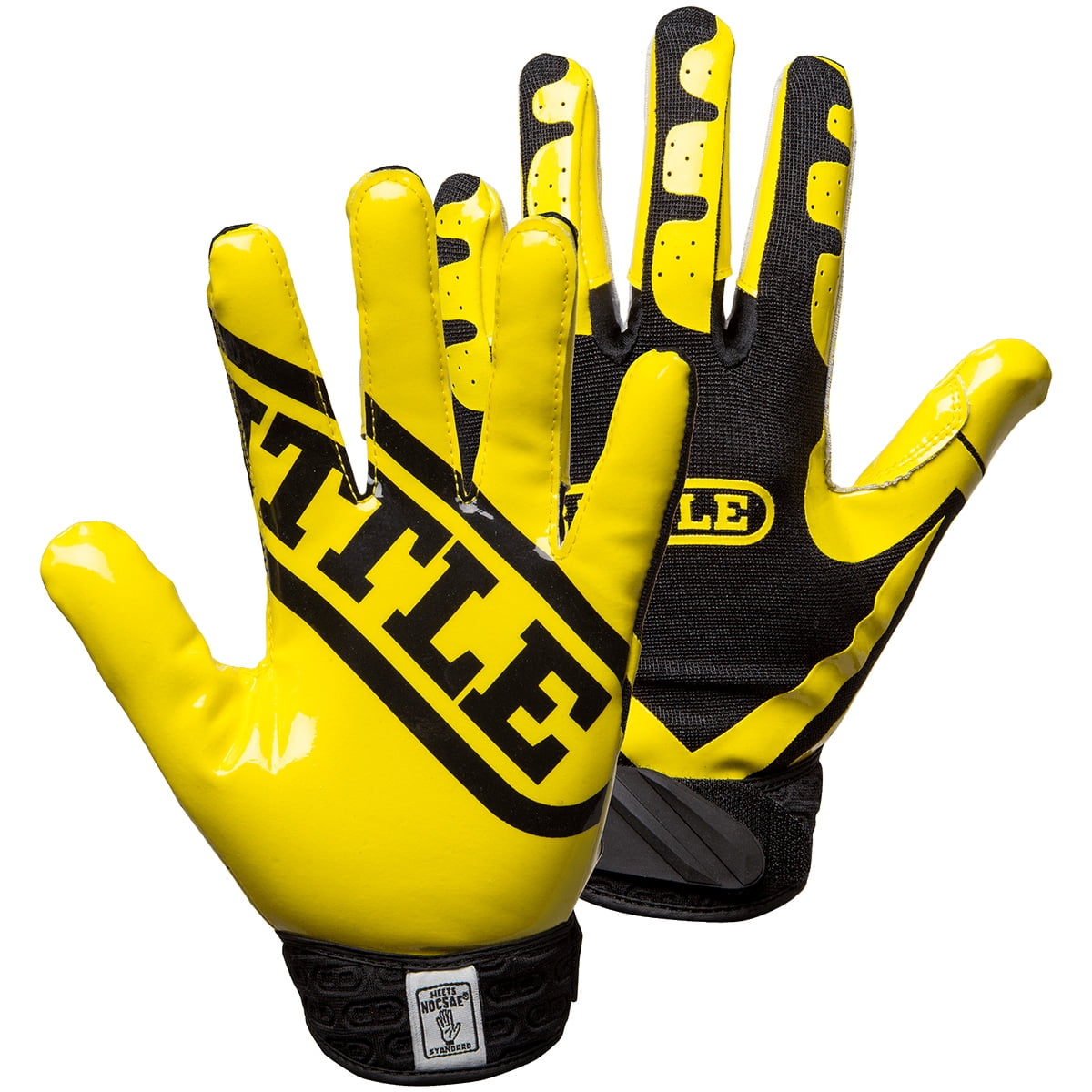 Battle Receivers Ultra-Stick Football Gloves - Youth Small - Neon Yellow/Black