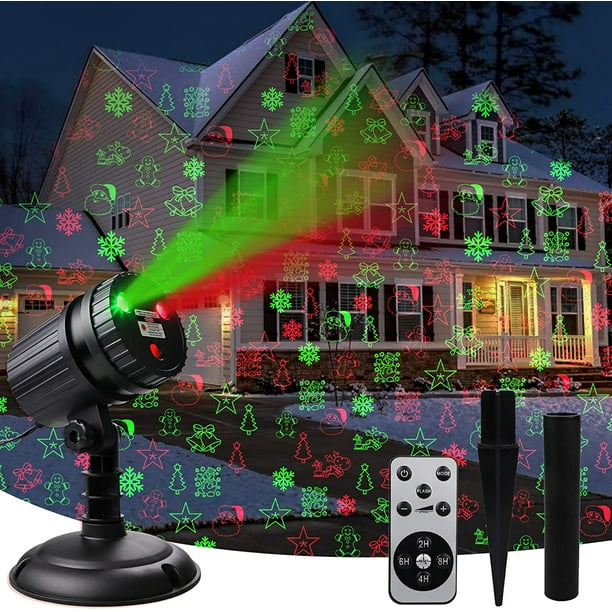 Christmas Laser Projector Lights Outdoor, Lights Santa Plug in Night Lights Indoor Xmas Holiday Party with Remote Control Timer for Decorations, Red and Green - Walmart.com