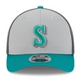 thumbnail image 2 of Men's New Era  Gray/Aqua Seattle Mariners 2025 Batting Practice 9FORTY M-Crown Adjustable Hat, 2 of 6