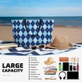 thumbnail image 5 of Honeii Blue Squares for Tote Bag with Adjustable Strap,Beach Bag, Waterproof Sandproof Beach Tote Bag, Large Capacity Foldable Beach Bags, 5 of 7