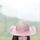 thumbnail image 5 of Sombrero de vaquero de lujo Gorra de estilo occidental Ropa Decoración de estilo retro Vestido parpadeante Disfraz de Cosplay Mujeres Hombres , Rosado Yinane Sombrero de vaquero, 5 of 6
