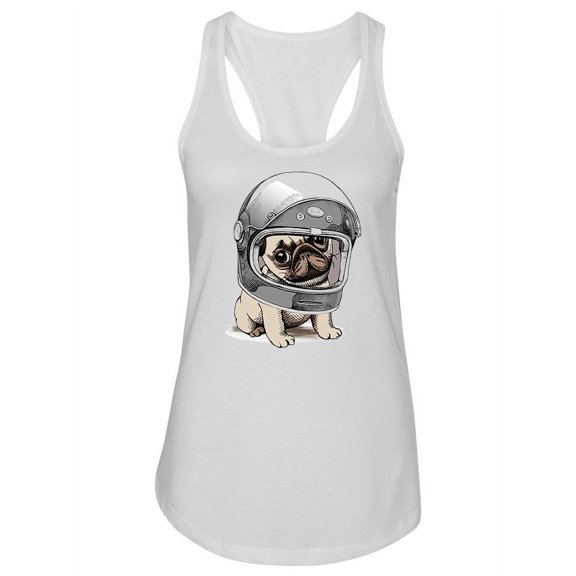 A Cute Astronaut Pug Tank Women -Image by Shutterstock, Female Medium