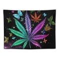 thumbnail image 5 of WYYP  Trippy Weed Tapestry Marijuana Cannabis Leaf Tapestry Wall Hanging Psychedelic Purple Blue Butterfly Tapestries Black and White Starry Wall Tapestry for Bedroom Home Wall Room Decor 60x50inch, 5 of 6