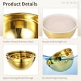 thumbnail image 4 of 5 PCS Golden Mixing Bowls, Stainless Steel Salad Bowls with Airtight Lids, Mirror Finish Nested Mixing Bowl Set with Mesh Strainer, 4 Bowl Sizes for Baking, Meal Prep, Food Serving, 4 of 6