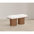 thumbnail image 2 of Meridian Furniture Pavilion Cream Boucle Fabric Bench, 2 of 13