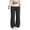 Dark Gray #007, variant on Women's Spring Streetwear Going Out Casual Back To School Vintage Daily Wear Y2K Rib Knit Color-Blocked Turn-Down Trousers French Flare Pants, S