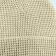 thumbnail image 3 of AWZXDE Unisex Solid Color Waffle Knit Beanie Fashion Winter Hat Textured Pattern Knitted Slouchy Hat Comfortable Warm Cap for Outdoor and Casual Wear Beige,One Size, 3 of 3