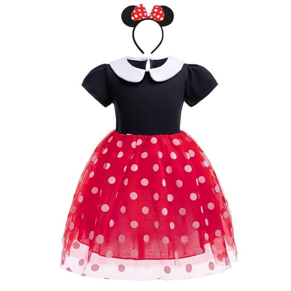 Disfraz Dressy Daisy para niñas pequeñas con lunares 4T-5T, rojo