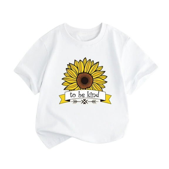 Otqutp Baby Long Blouse Little Children and Big Kids TO BE KINDS Cartoon Print Boys and Girls Tops Short Sleeved T Shirts for 1 to 10 Years
