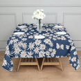 thumbnail image 3 of Dark Blue Daisy Flower Pattern Square Tablecloth,Waterproof Square Table Cover,Wipeable Spillproof Washable Table Cover for Home Kitchen Party Decor 52"x52"(132x132cm), 3 of 6
