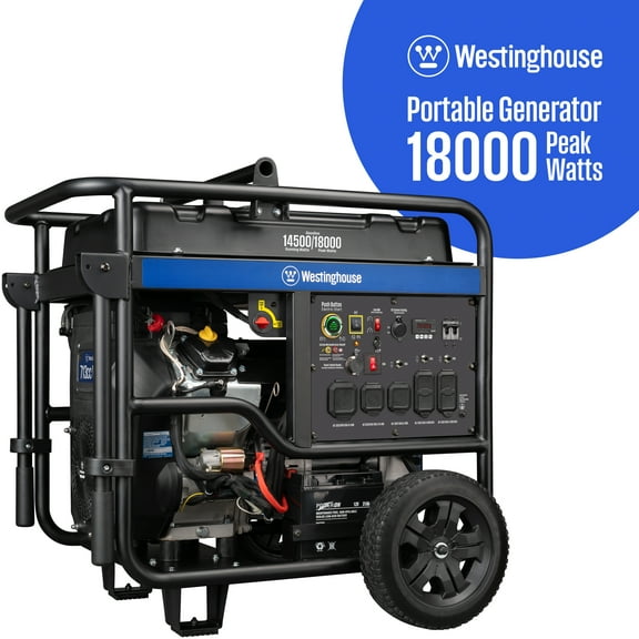 Westinghouse 18,000 Peak Watt Home Backup Portable Gas Generator with Electric Start & CO Sensor
