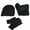 Black, variant on ievspot 1 Pcs Men Winter Beanie Hat Scarf Touchscreen Gloves Set Beanie Gloves Neck Warmer Set with Warm Knit Lined