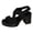 Black, variant on Chunky Heel Platform Dressy Sandals for Women Suede Cutout Square Toe Ankle Strap Gladiator Heeled Fashion Casual Summer Dress Shoes Beige Size 7
