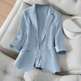 thumbnail image 5 of ZQUUVOU Womens Business Blazers Lapel Solid Color Button Down Casual Suit Jacket (Blue,L), 5 of 8