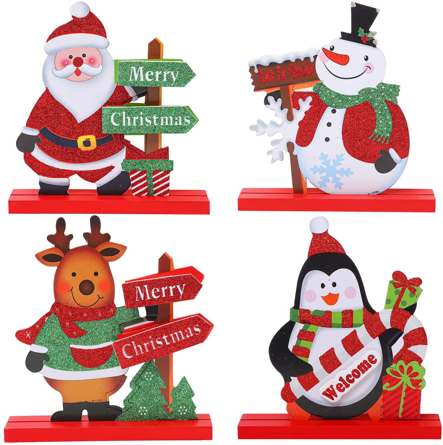 Gift Boutique 3 Christmas Table Decorations for Dinner Party Coffee Table Snowman Santa Reindeer Merry Christmas Happy Holidays Centerpiece