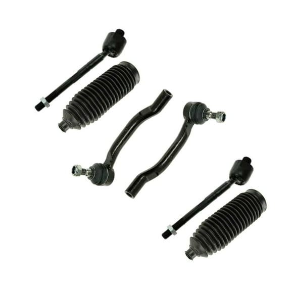 6 Pc Front Outer Inner Tie Rod Ends and Bellow Boots Steering Kit Fits select: 2003-2008 HONDA PILOT, 2001-2006 ACURA MDX