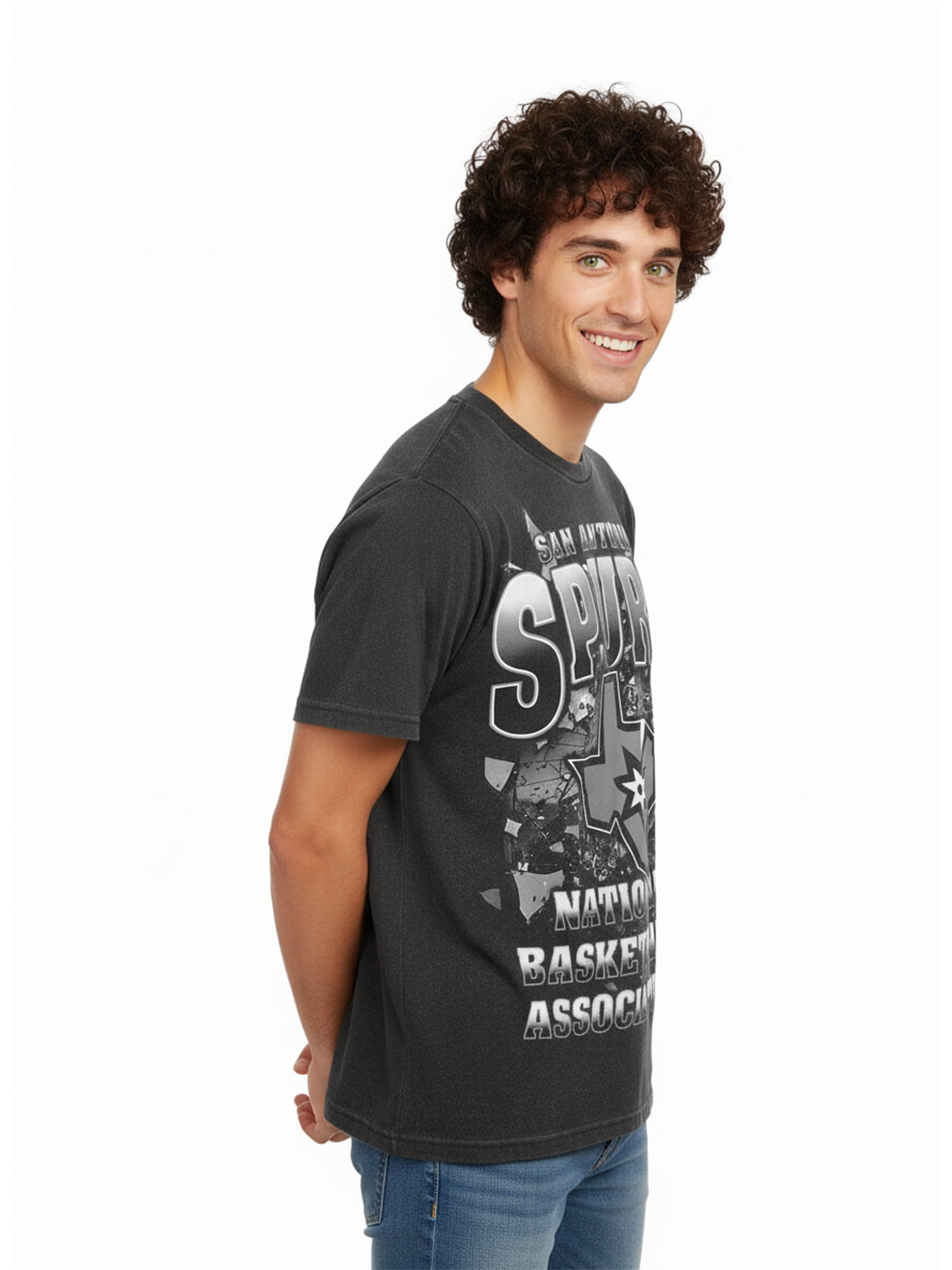 NBA San Antonio Spurs Men's & Big Men's Front & Back Boxy Fit Mineral Wash Graphic T-Shirt, Sizes XS–4XLT, 2XB–5XB