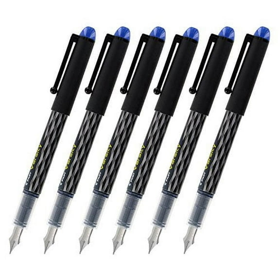Varsity Varsity Disposable Fountain Pens, Medium Point, 0.7 mm, Blue Ink, 6 Count