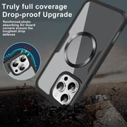 Shelltech Case for iPhone 16 Pro Max,360° Full Body Protective Built-in Screen Protector Compatible with MagSafe Case Ultra-Thin TPU+PC Shockproof Clear Back Cover for iPhone 16 Pro Max,Black