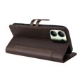 thumbnail image 3 of Premium Wallet Case for Xiaomi Redmi Note 13 4G with Card Slots & Kickstand, Flip Cover Brown, 3 of 7