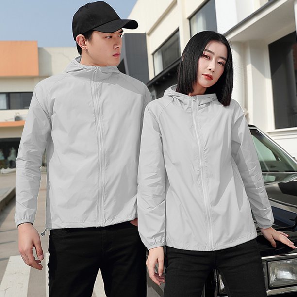 Hombres Mujeres Verano UV Sun Coat Impermeable A prueba de viento Pareja de secado rápido Playa Prot Abanopi Abrigo de sol UV