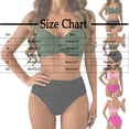 thumbnail image 3 of Fesfesfes Swimsuit for Women's Bikini Solid Set Swimsuit Two Piece Beachwear Split Swimwear Solid Color Print High Waist Women's Fashion Bikinis Sets, 3 of 5