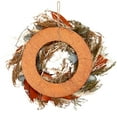 thumbnail image 7 of Northlight Shaved Wood Sunflowers and Wheat Small Artificial Fall Harvest Wreath - 12" - Unlit, 7 of 7