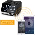thumbnail image 3 of Pantalla LCD Reloj digital Altavoz inalámbrico Bluetooth Radio Reloj despertador con dos puertos USB, Enchufe de EE. UU., Negro Inevent EL3018-02B, 3 of 7