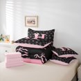 thumbnail image 6 of Erosebridal Letter H Monogrammed 7pcs Bedding Comforter Set,Girly Pink Ribbon Bowtie Queen Bedding Sets For Kids,Pink Reversible, 6 of 7