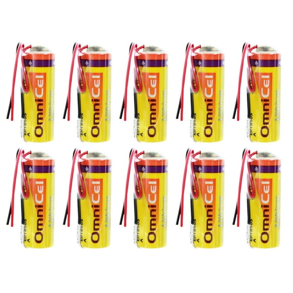 10x Omnicel ER18505 3.6V 3.8Ah A Lithium Battery  Wire Leads Tracking Backup AMR