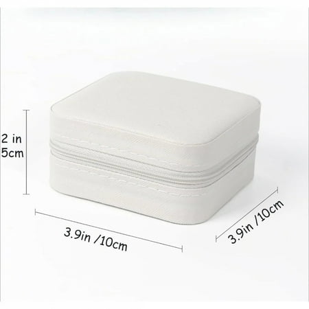 Small Jewelry Box  Portable Jewelry Box Organizer PU Leather Mini Travel Jewelry Storage Box for Rings  Earrings  Necklaces  Bra