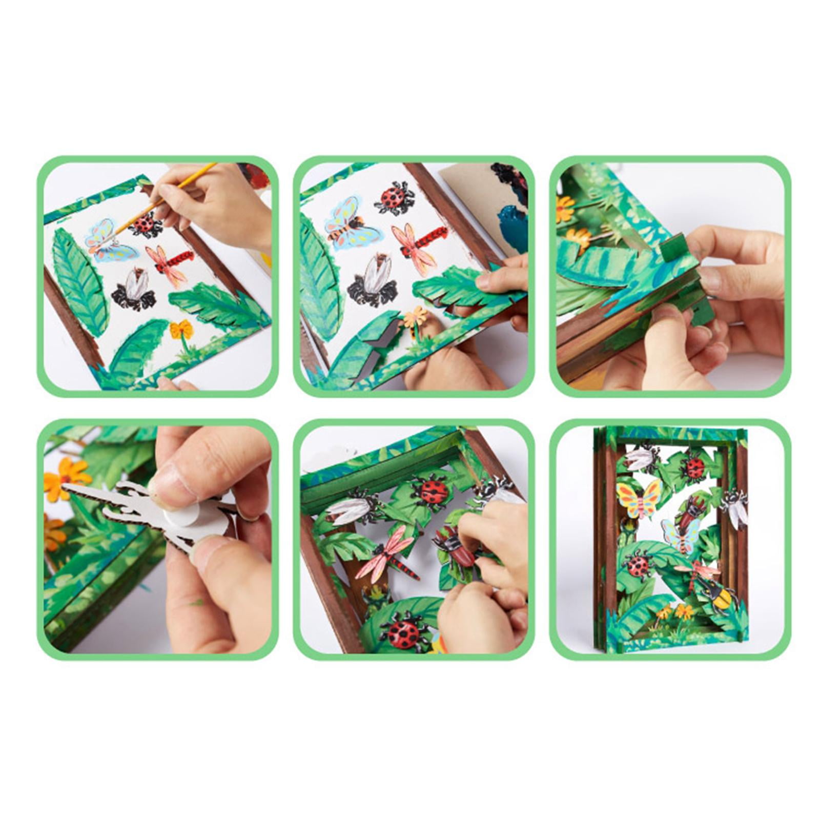 FVDPWYE lahomia 3D Coloring Craft Kits Kids Material Package Drawing Puzzle Toy Insect