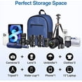 thumbnail image 2 of EMART Camera Backpack Bag Professional with Waterproof Rain Cover & 13" Laptop Compartment for SLR/DSLR Mirrorless Accessories, Blue, 2 of 6
