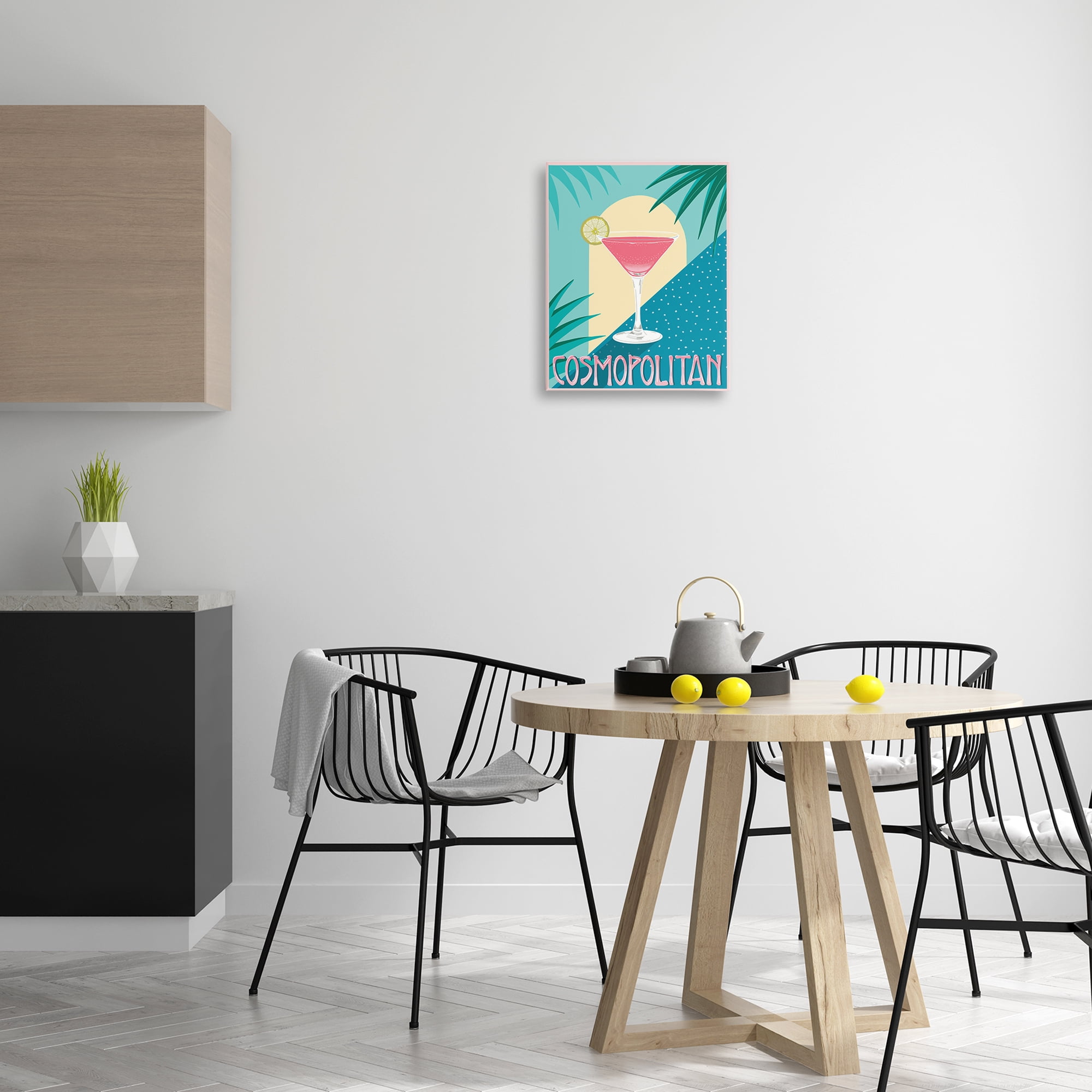 Stupell Industries Cosmopolitan & Palm Leaves Food & Beverage Painting Wrapped Canvas Art Print Wall Art, 16 x 20