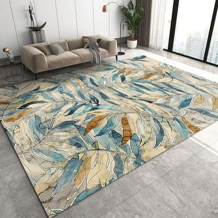 4x6 Area Rugs Autumn Vintage Leaves Rugs for Kids Bedroom, Medieval Abstract Botanical Painting Office Rug Low Pile are Not Stumbling Foot for Living Room End Table Nursery